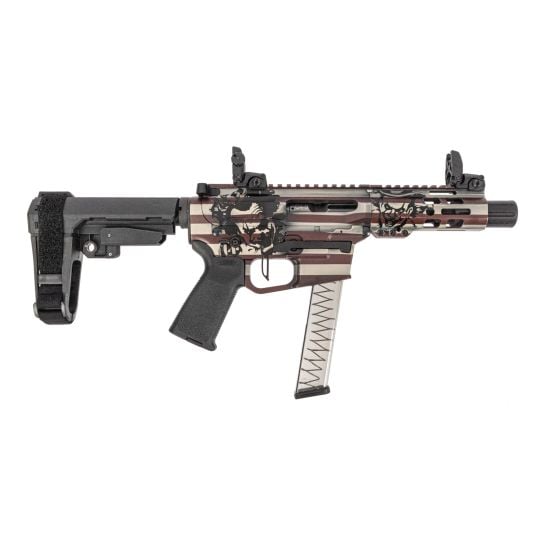 PSA Custom 4" 9mm 1:10 Pistol W/ PSA Custom Flatbow FCG, Magpul Mbus Sights - Sweettooth